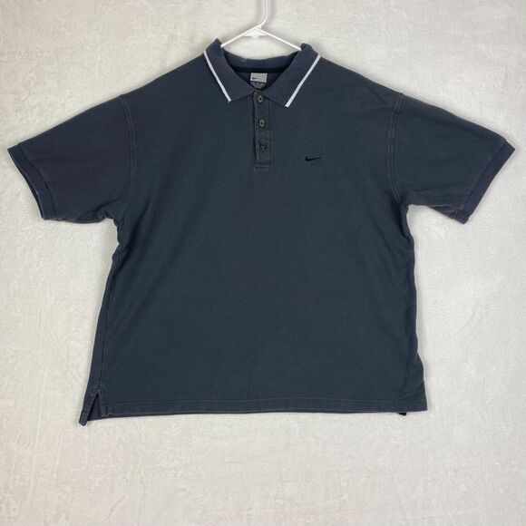 Nike Polo Shirt Mens Extra Large Gray Logo Short Sleeve Golf Casual - Picture 1 of 9